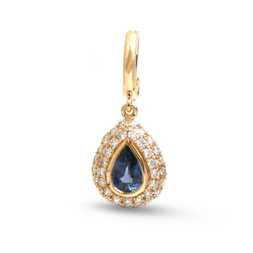 JPPD-1957/14675 Blue Sapphire Diamond Pendant | 18K