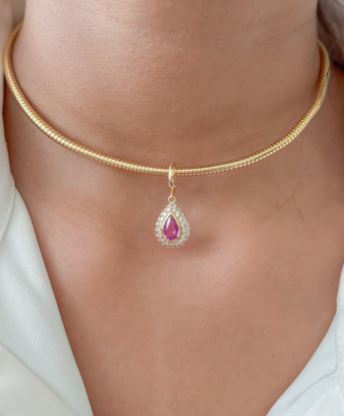JPPD-1958/14707 Pink Sapphire Diamond Pendant | 18K