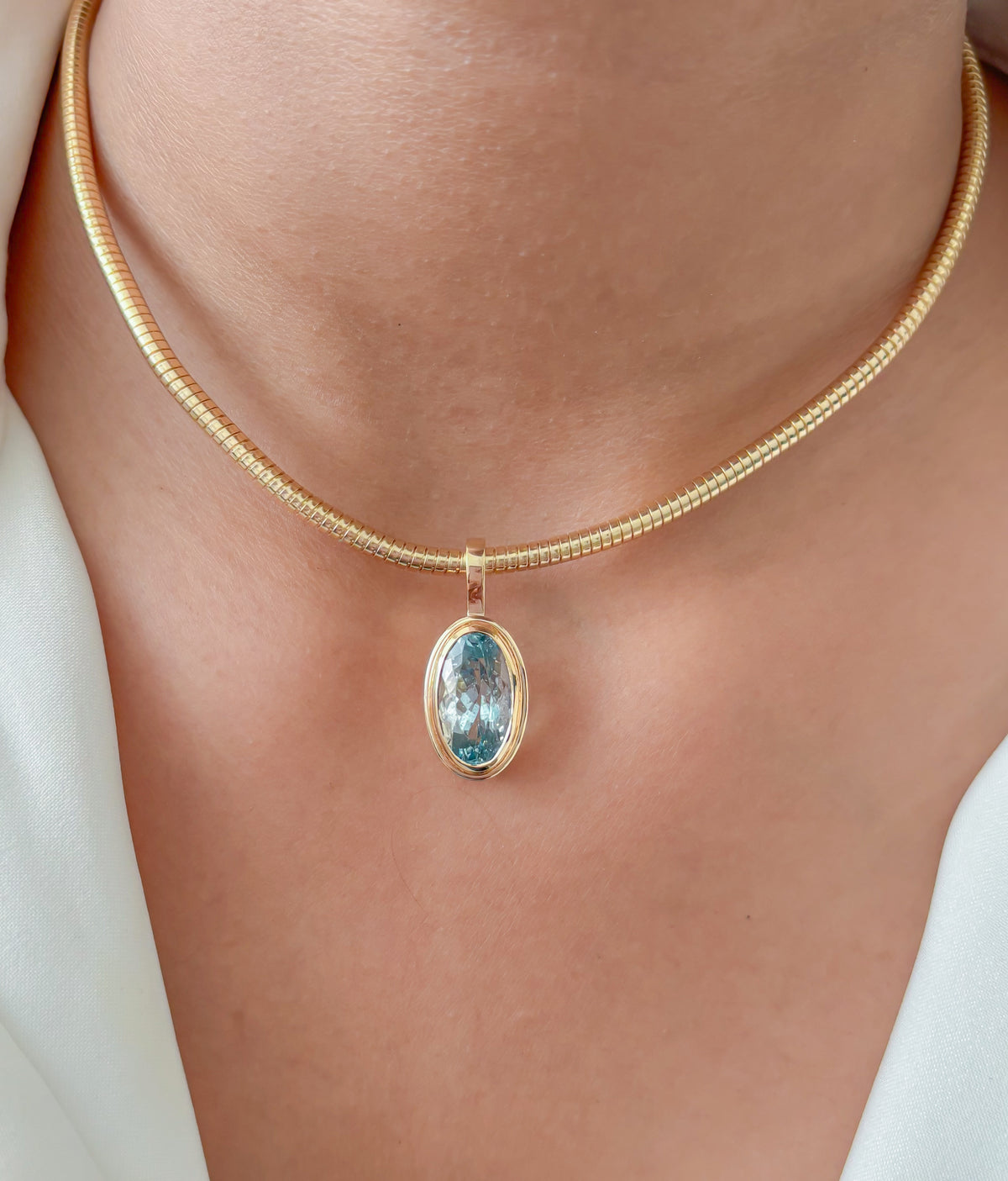 JPPD-1959/14712 Aquamarine Pendant | 14K