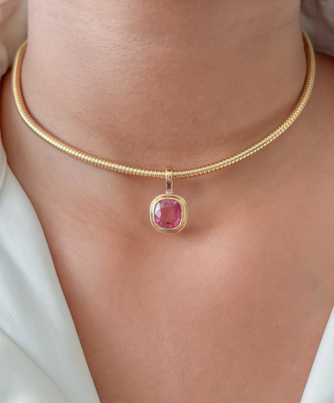 JPPD-1962/14715 Tourmaline Mix Pendant | 14K
