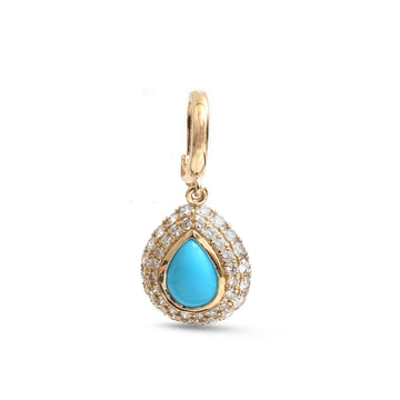 JPPD-1968/14726 Turquoise Diamond Pendant | 14K