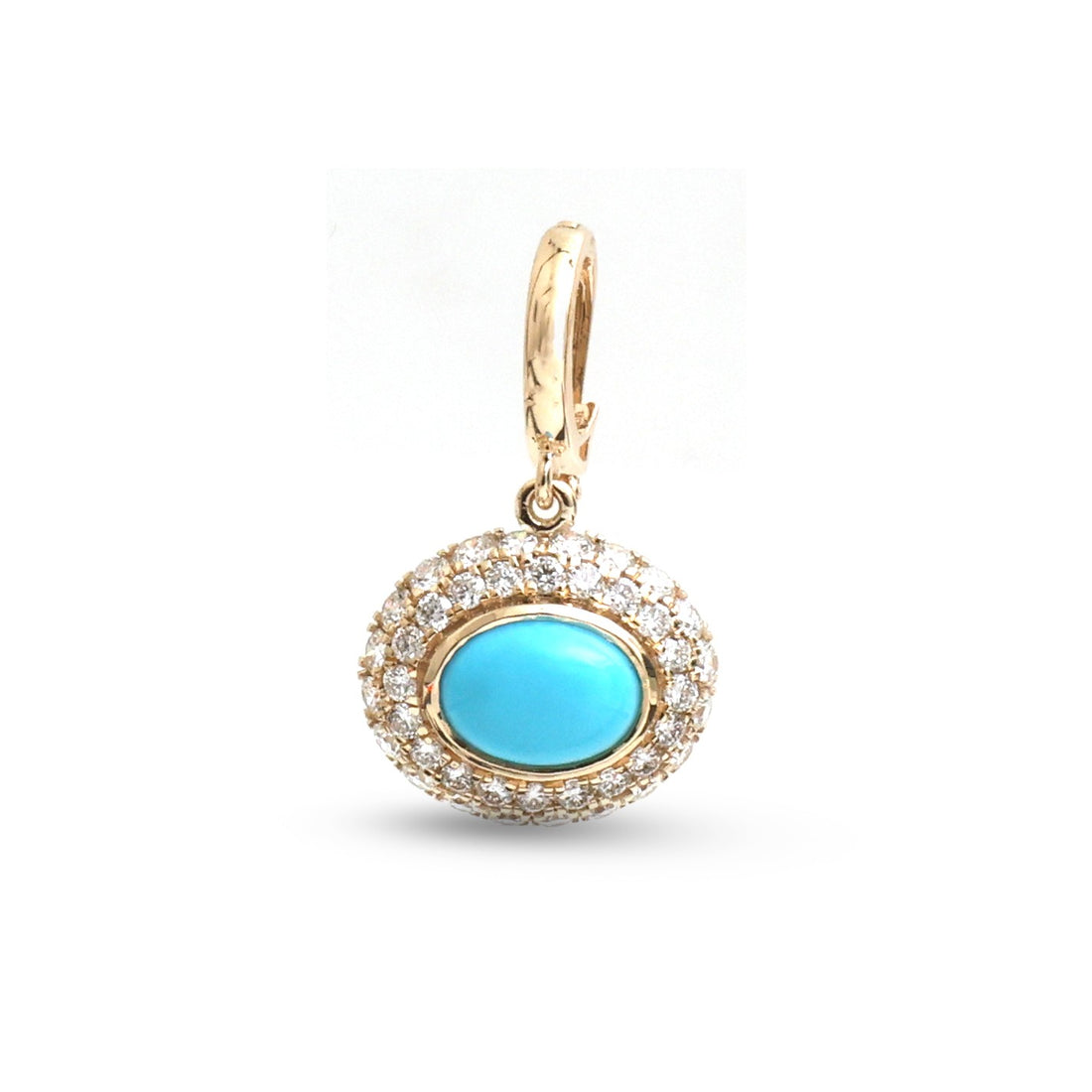 JPPD-1979/14737 Turquoise Diamond Pendant | 14K
