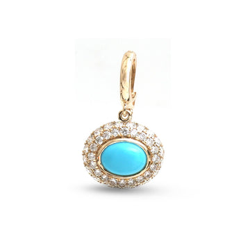 JPPD-1979/14737 Turquoise Diamond Pendant | 14K