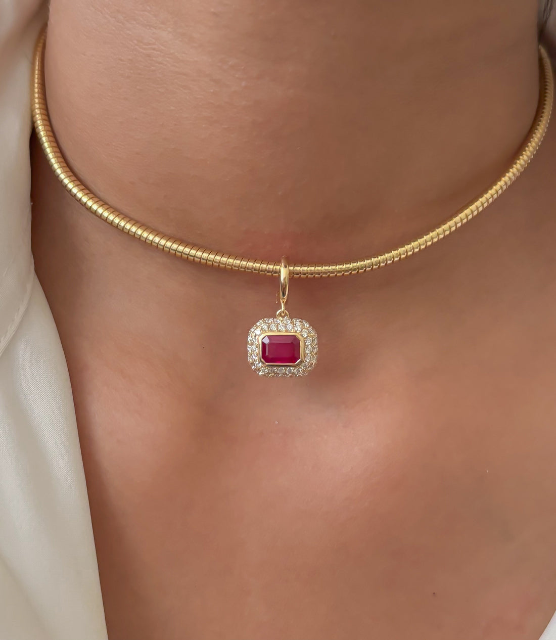 JPPD-1984/14742 Ruby Diamond Pendant | 18K
