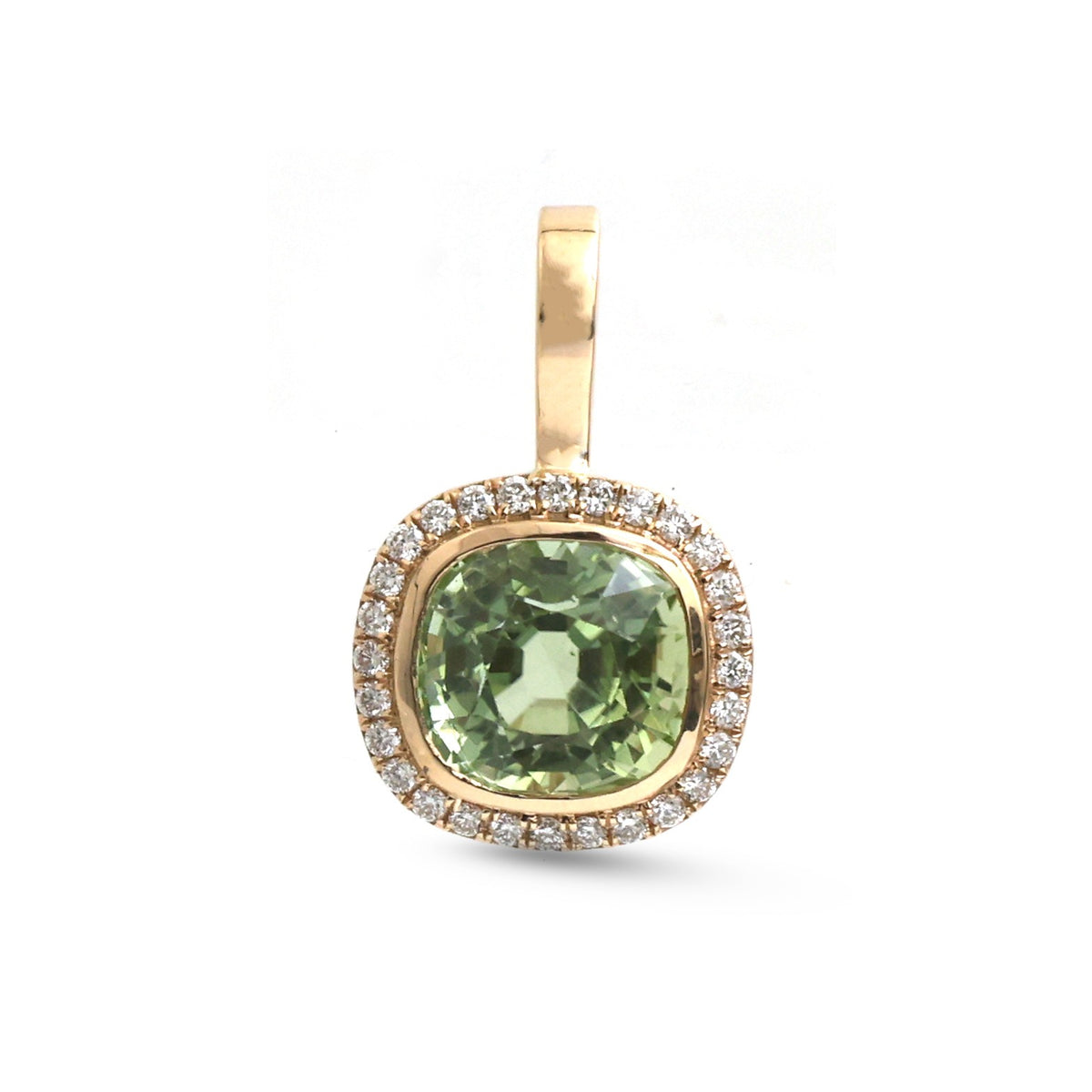 JPPD-1998/14780 Diamond Tourmaline Mix Pendant | 14K