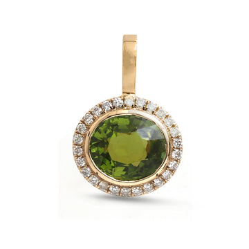 JPPD-1999/14781 Diamond Tourmaline Mix Pendant | 14K