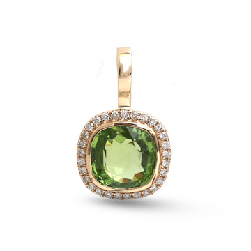 JPPD-2000/14782 Diamond Tourmaline Mix Pendant | 14K