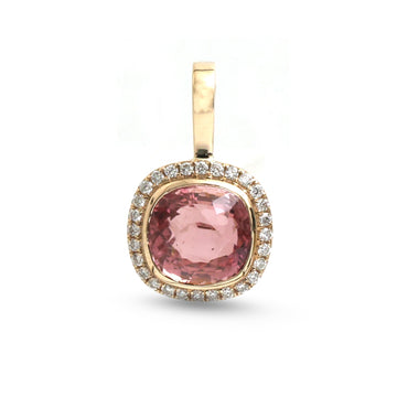 JPPD-2001/14783 Diamond Tourmaline Mix Pendant | 14K