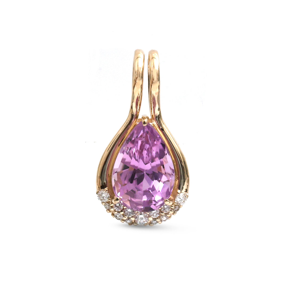 JPPD-2010/14794 Kunzite Diamond Pendant | 14K