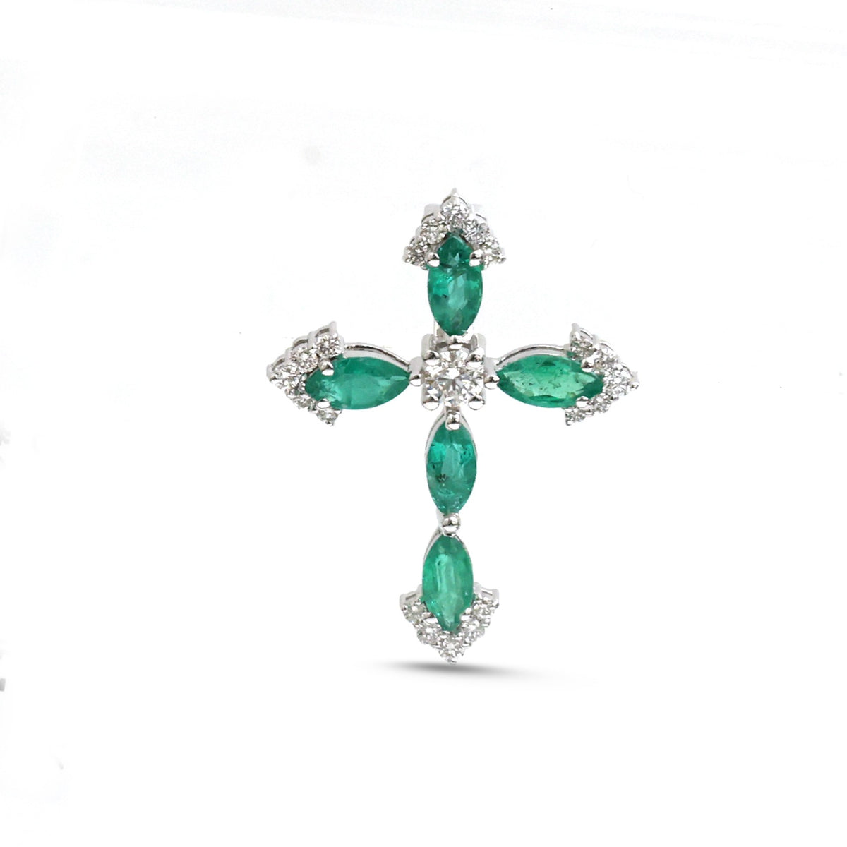 JPPD-2013/14797 Emerald Diamond Pendant | 14K