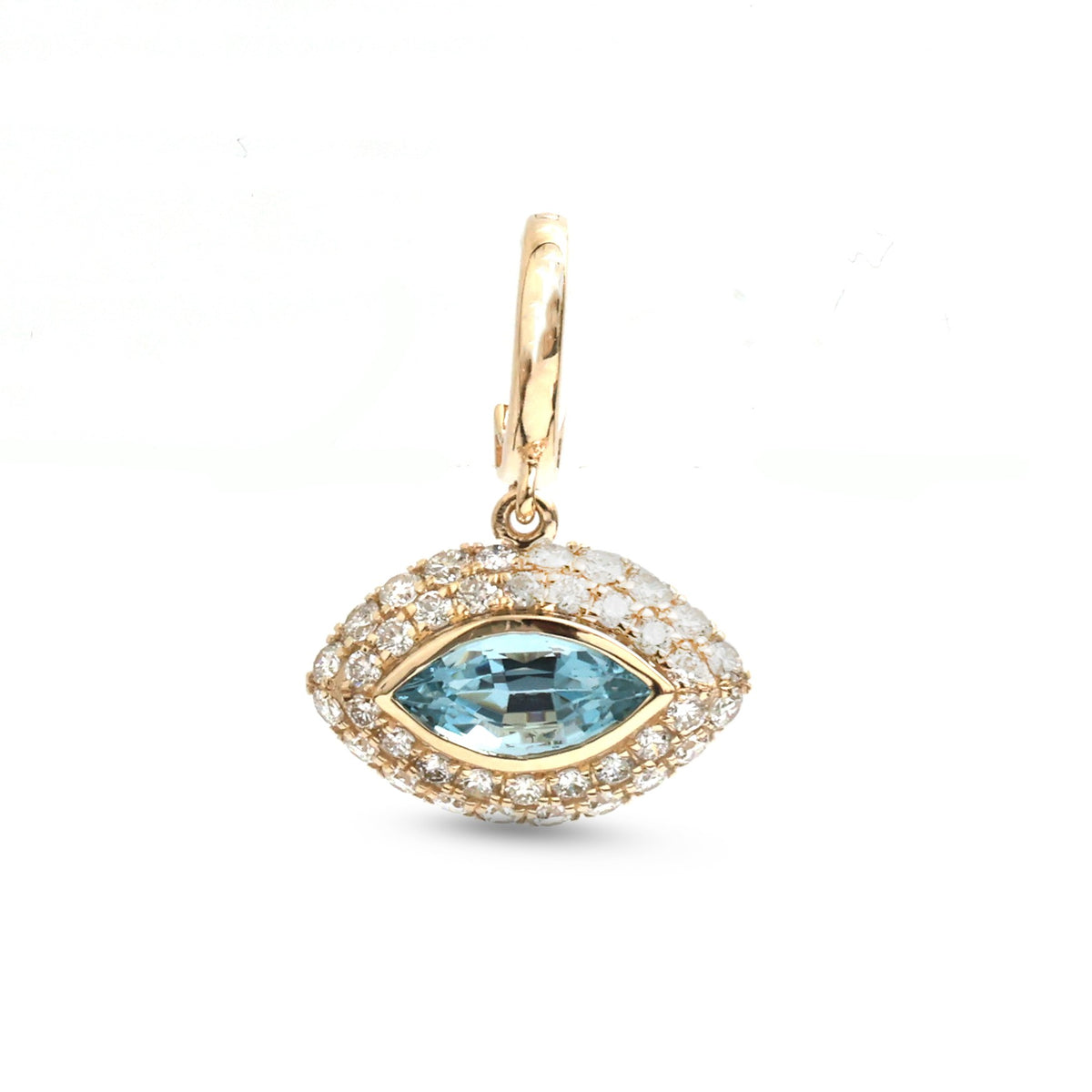 JPPD-2016/14800 Aquamarine Diamond Pendant | 14K
