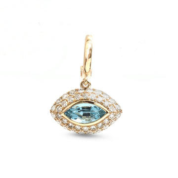JPPD-2016/14800 Aquamarine Diamond Pendant | 14K