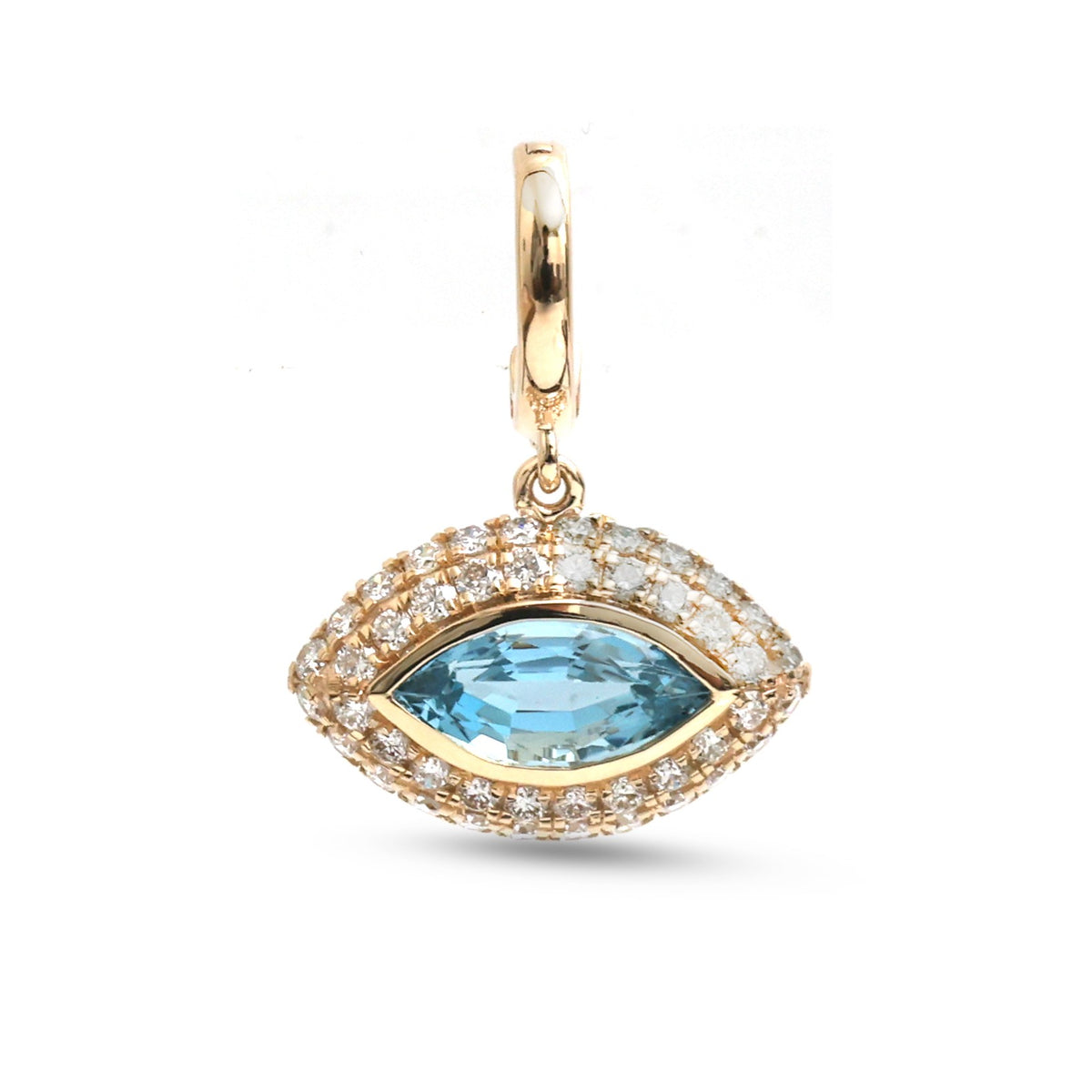 JPPD-2017/14801 Aquamarine Diamond Pendant | 14K