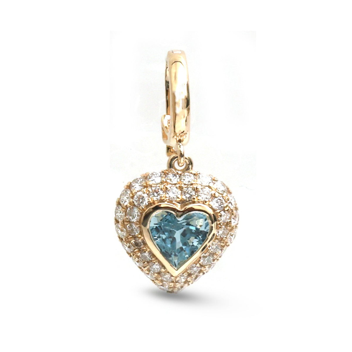 JPPD-2018/14802 Aquamarine Diamond Pendant | 14K