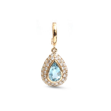 JPPD-2019/14803 Aquamarine Diamond Pendant | 14K