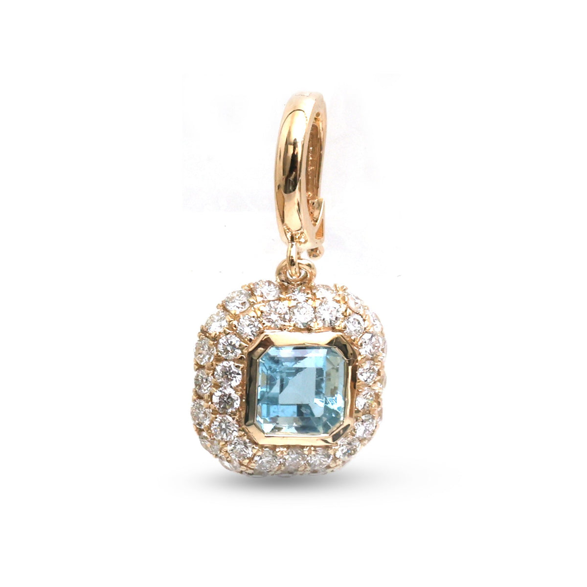 JPPD-2020/14804 Aquamarine Diamond Pendant | 14K