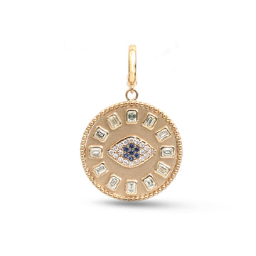 JPPD-2037/14884 Blue Sapphire Diamond Pendant | 14K