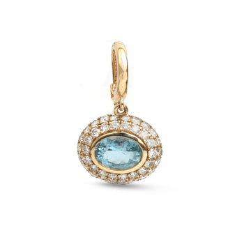 JPPD-2040/14887 Aquamarine Diamond Pendant | 14K
