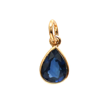JPPD-214/3163 Blue Sapphire Pear Charms Pendant | 18K