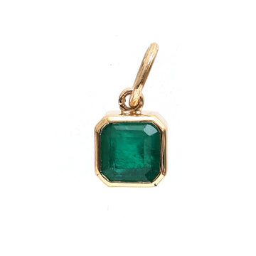 JPPD-398/6995 Emerald Square Octagon Bezel Set Pendant | 18K