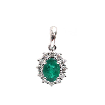 JPPD-503/7796 Emerald Oval Diamond Pendant | 18K