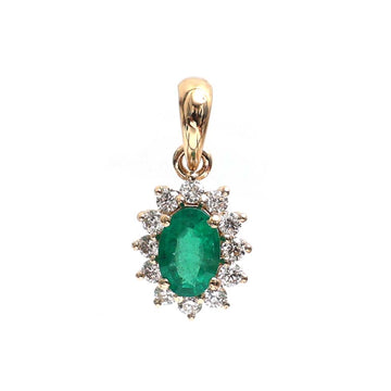 JPPD-508/7846 Emerald Oval Diamond Pendant | 18K