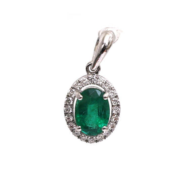 JPPD-531/7911 Emerald Oval Diamond Pendant | 18K