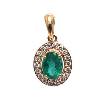 JPPD-557/7948 Emerald Oval Diamond Pendant | 18K