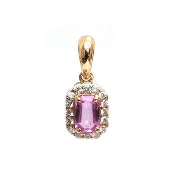 JPPD-560/7951 Pink Sapphire Octagon Diamond Pendant | 18K