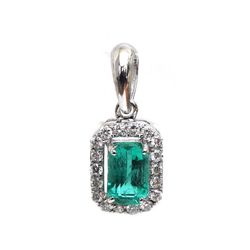 JPPD-565/7956 Emerald Octagon Diamond Pendant | 18K