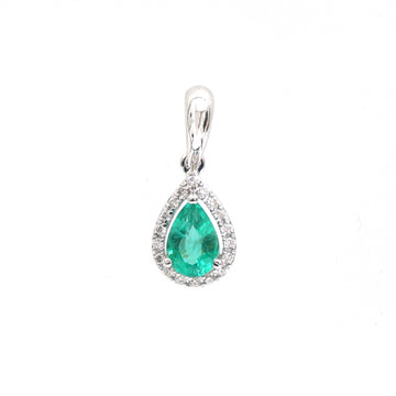 JPPD-582/8049 Emerald Pear Diamond Pendant | 18K
