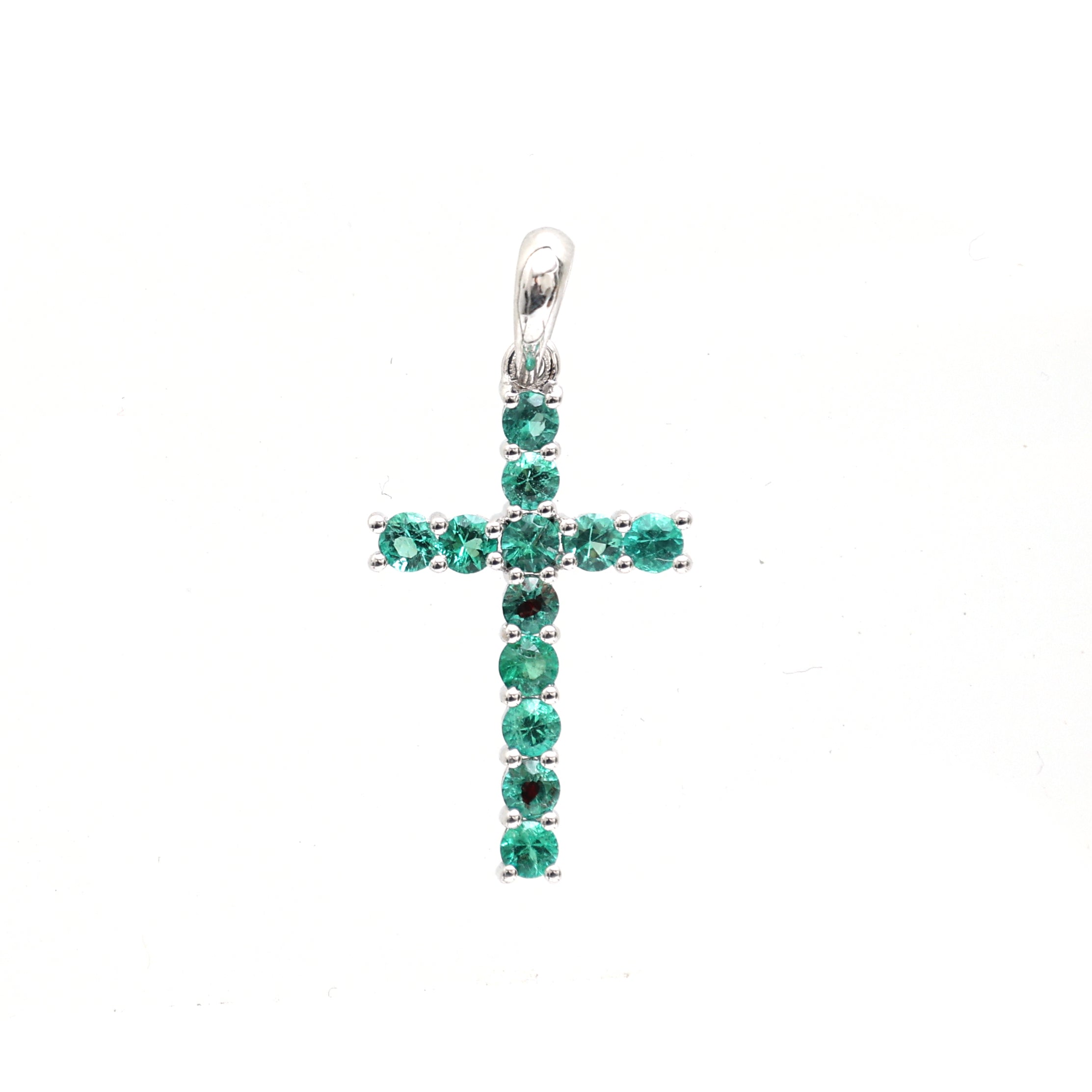JPPD-583/8058 Emerald Round Rose Pendant | 18K