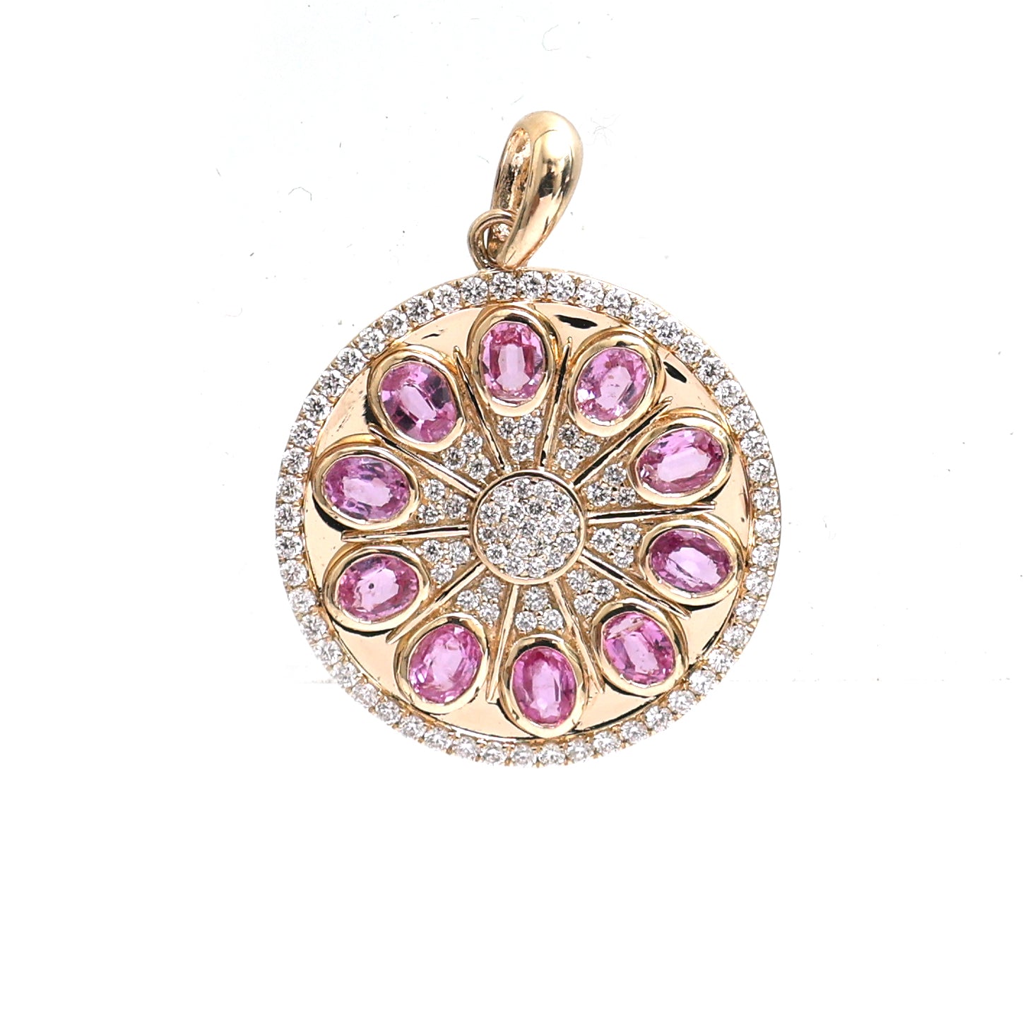 JPPD-629/8715 Pink Sapphire Diamond Pendant | 14K