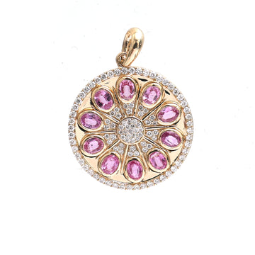 JPPD-629/8715 Pink Sapphire Diamond Pendant | 14K