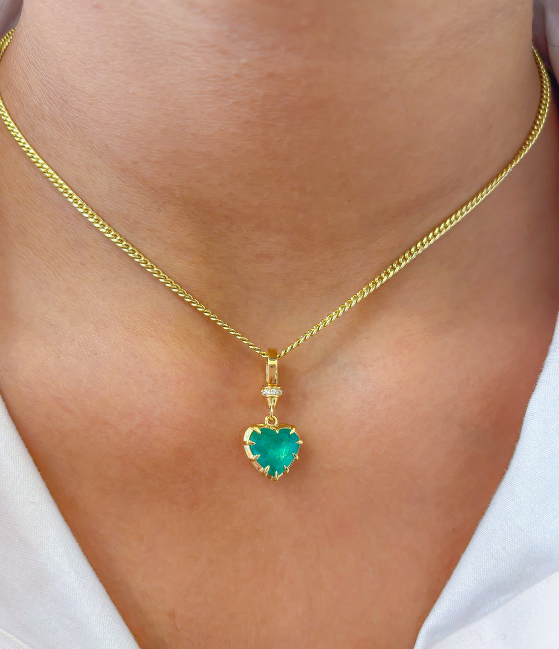 JPPD-648/8736 Emerald Diamond Pendant | 18K
