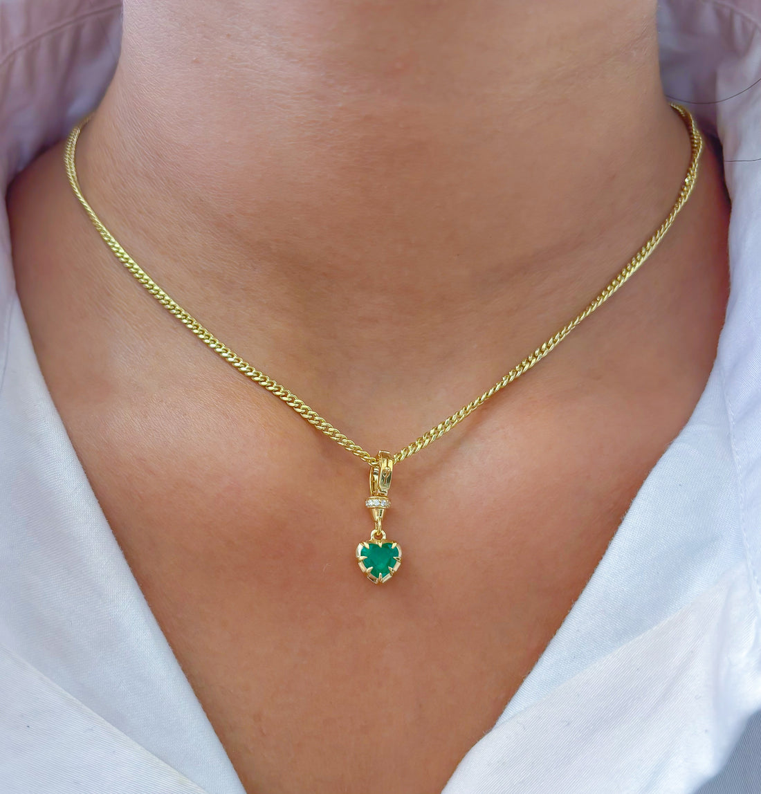 JPPD-651/8739 Emerald Diamond Pendant | 18K