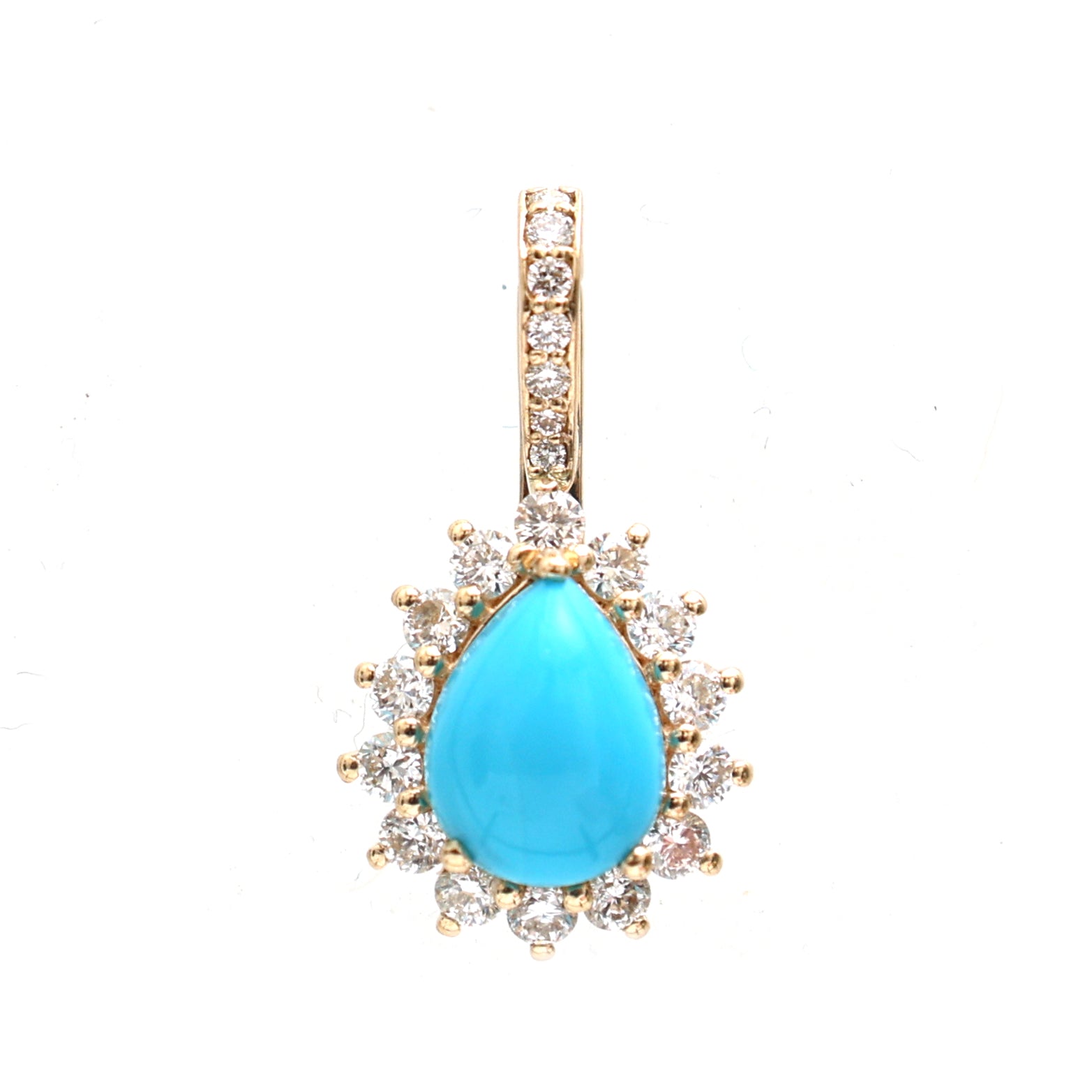 JPPD-656/8753 Turquoise Diamond Pendant | 14K