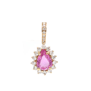 JPPD-694/8887 Pink Sapphire Diamond Pendant | 18K