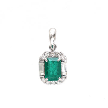 JPPD-695/8888 Emerald Diamond Pendant | 18K