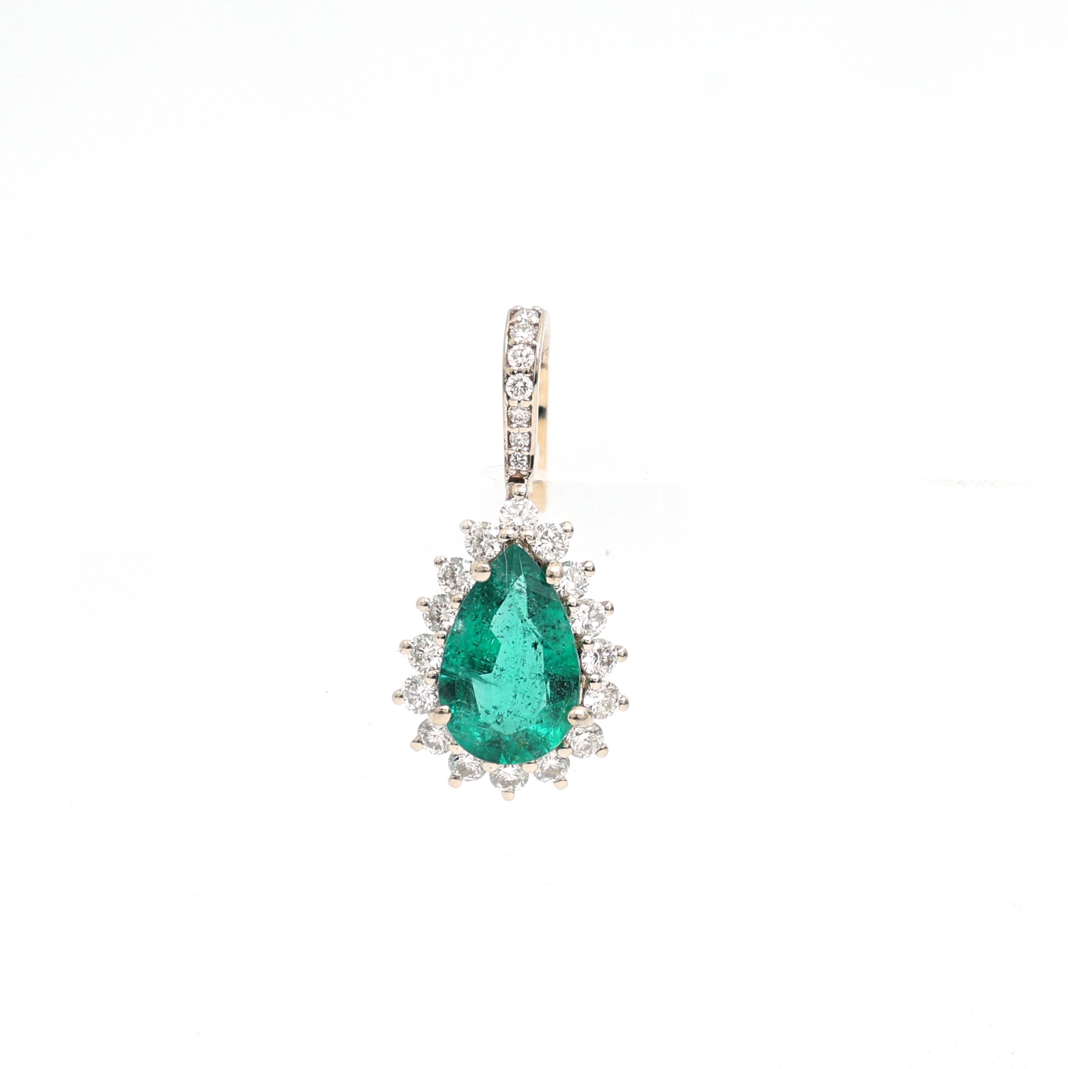JPPD-696/8916 Emerald Diamond Pendant | 18K
