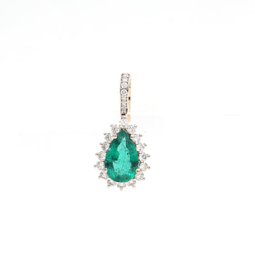 JPPD-696/8916 Emerald Diamond Pendant | 18K