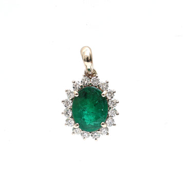 JPPD-697/8925 Emerald Diamond Pendant | 18K