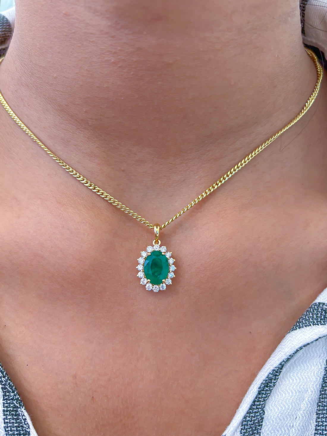 JPPD-699/8927 Emerald Diamond Pendant | 18K