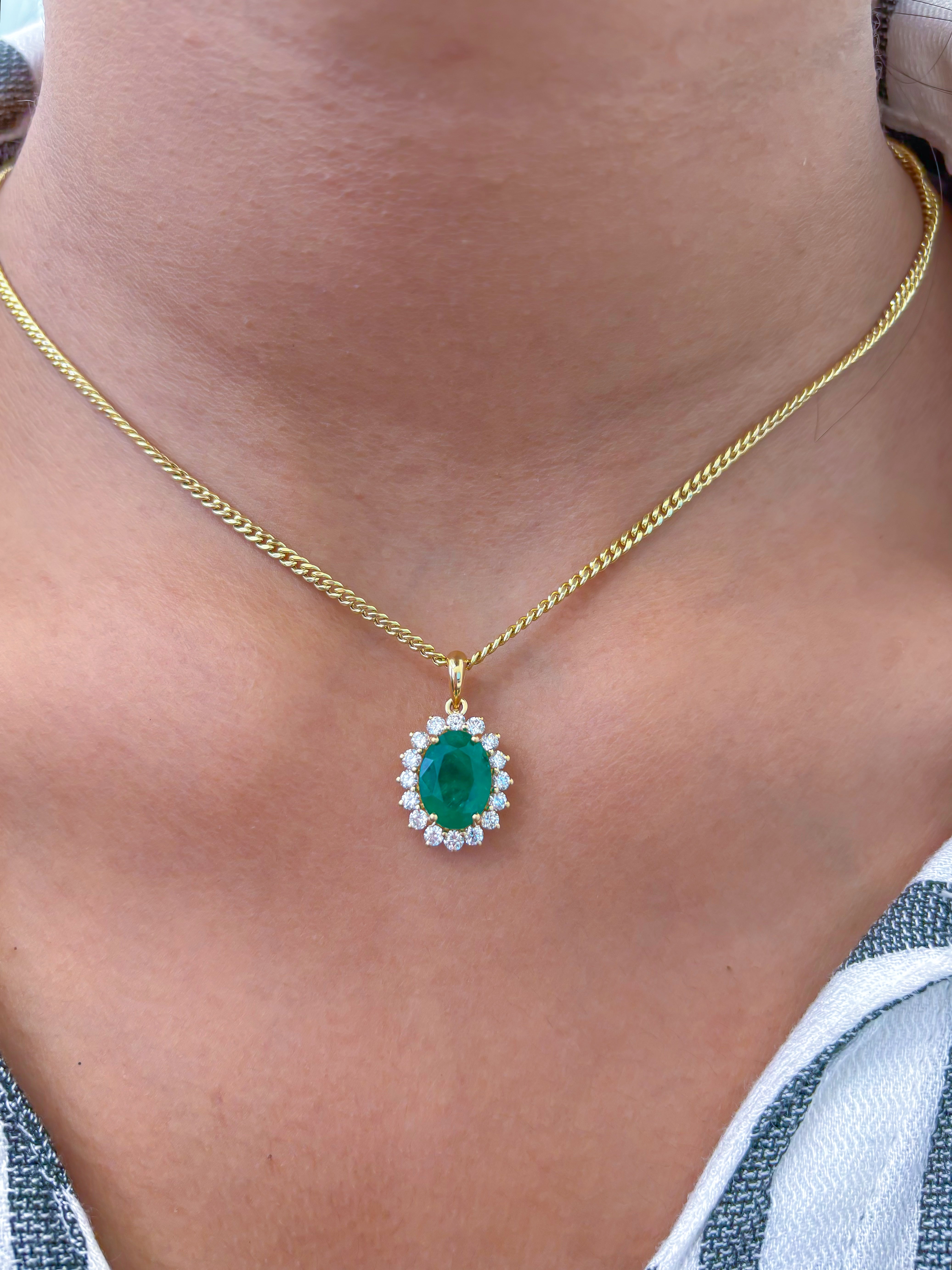 JPPD-699/8927 Emerald Diamond Pendant | 18K