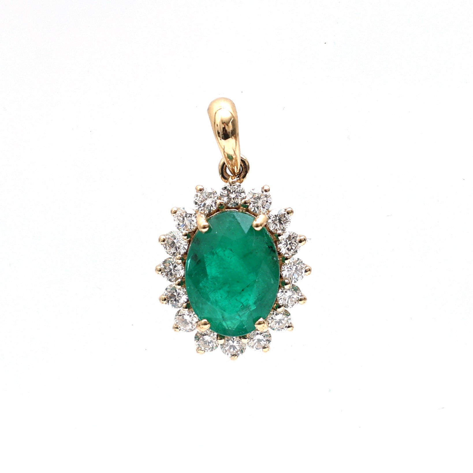 JPPD-699/8927 Emerald Diamond Pendant | 18K