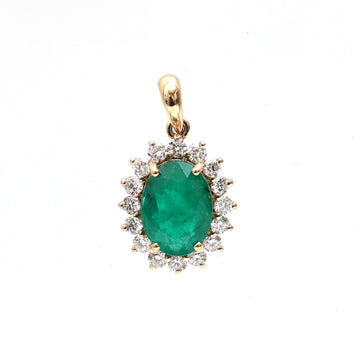 JPPD-699/8927 Emerald Diamond Pendant | 18K