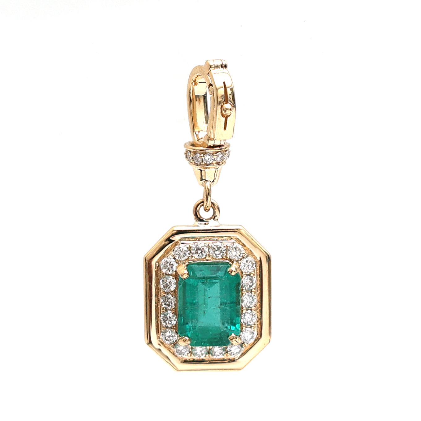 JPPD-702/8984 Emerald Diamond Pendant | 18K