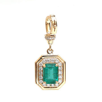 JPPD-702/8984 Emerald Diamond Pendant | 18K