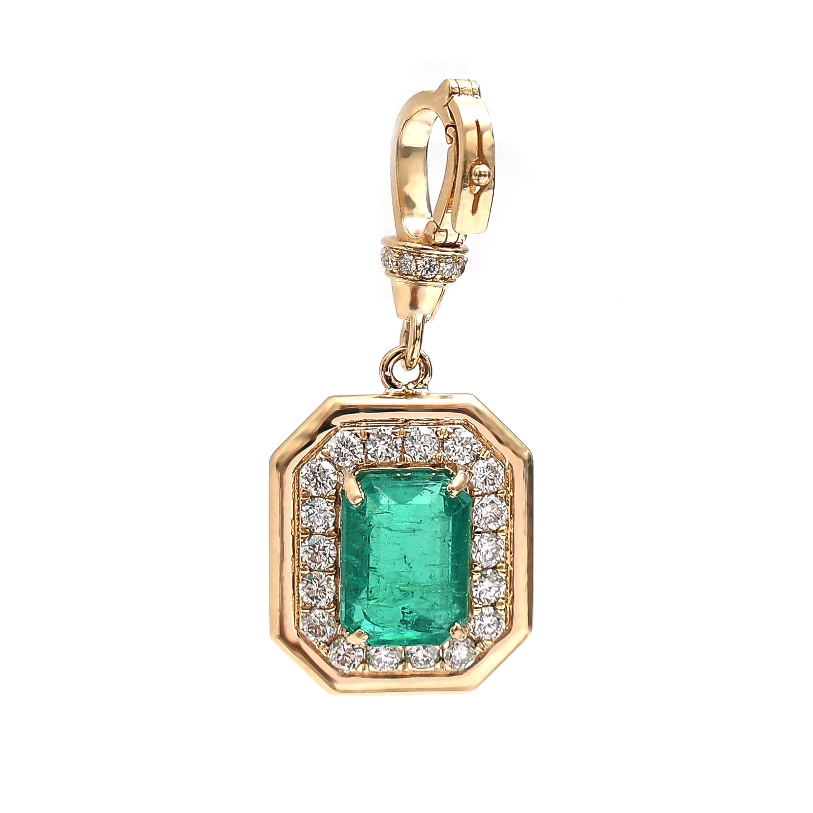 JPPD-703/8985 Emerald Diamond Pendant | 18K