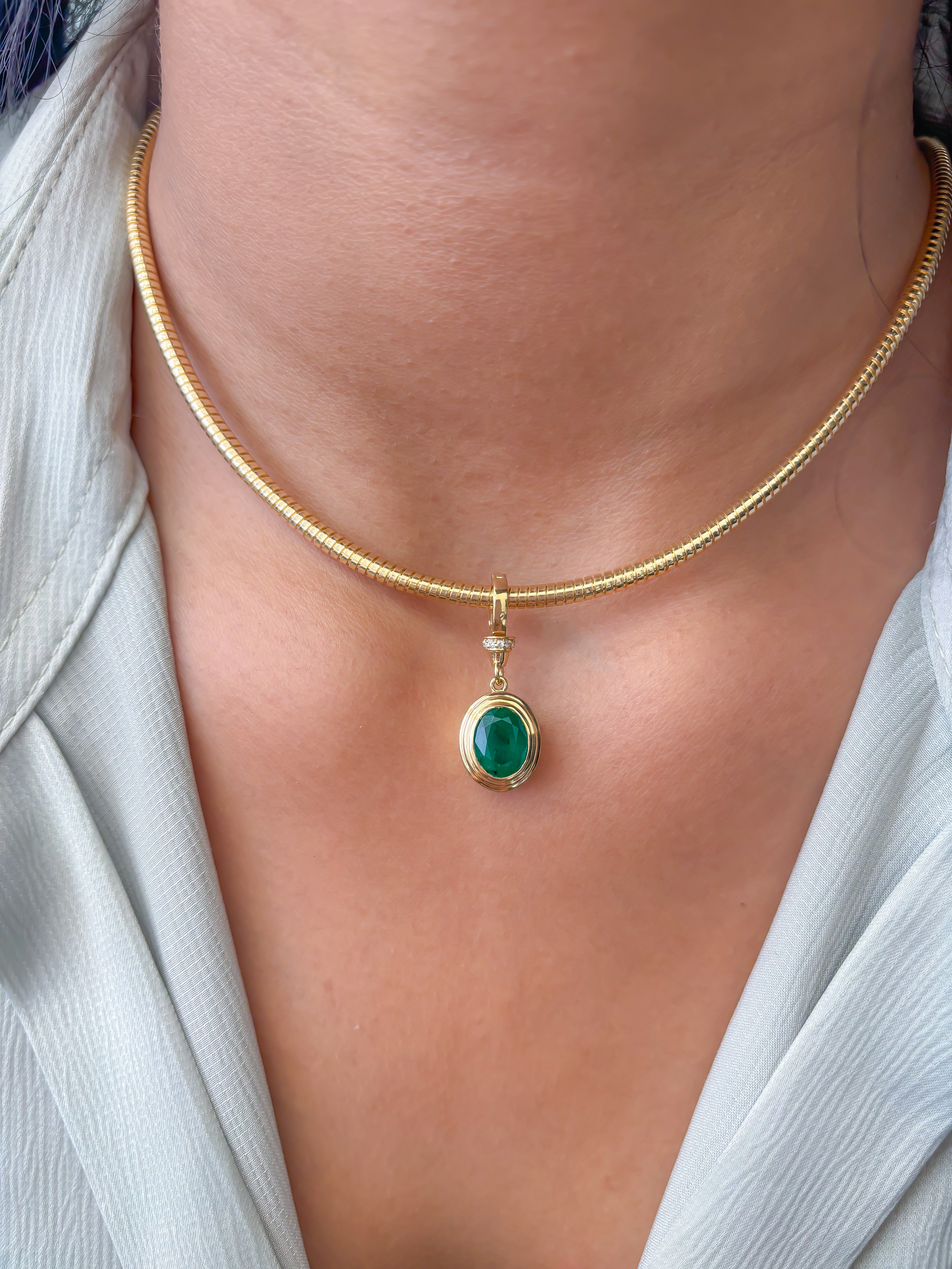 JPPD-705/8987 Emerald Diamond Pendant | 18K